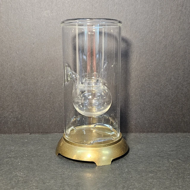 VINTAGE WOLFARD GLASS Blowing Company Hand Blown 6" Glass Oil Lamp W