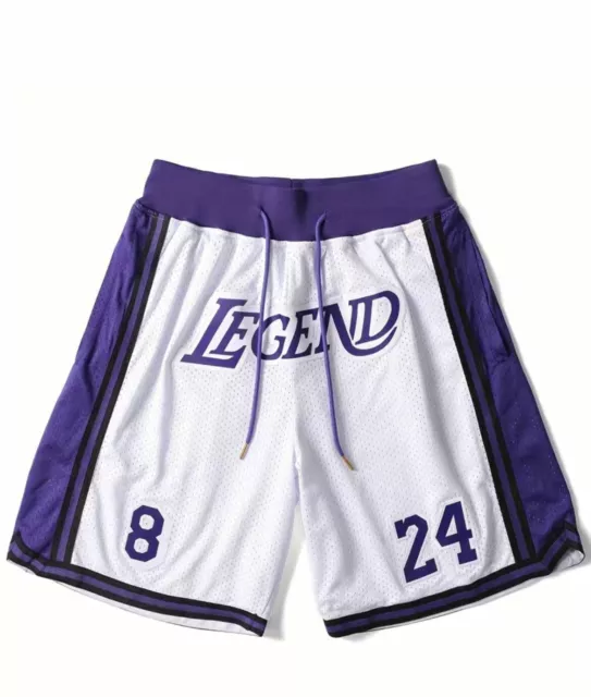 Kobe Bryant mamba #8 #24 lakers basketball shorts mesh with pockets