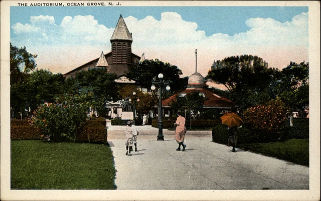 Auditorium Ocean Grove New Jersey ~ 1920s vintage postcard