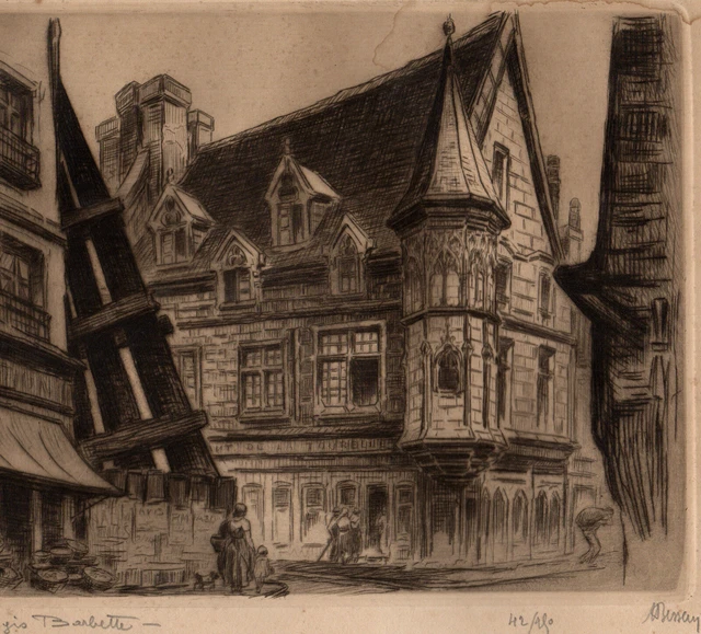 PARIS, THE LOGIS OF BARBETTE ORIGINAL STRONG WATER 42/250 Signed Marcel BESSAN