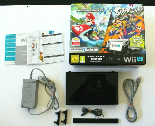 Nintendo Wii U Konsole schwarz 32 GB Premium Pack + Mario Kart 8 + OVP