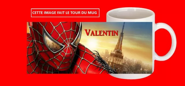 MUG TASSE CERAMIQUE SPIDERMAN avec prénom au choix réf 186