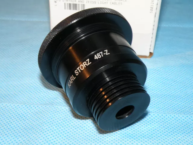 Storz light source adapter f connecting Zeiss or Stryker fiber light cables 487Z 2