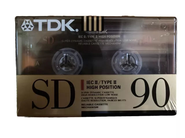 One ~ TDK SD90 High Position IECII Type II Cassette Tape Factory Sealed