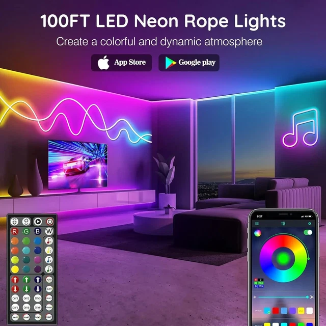 Projecteur LED RGB Extérieur MEIHUA 42W – 2 Barres, Télécommande, étanche IP66