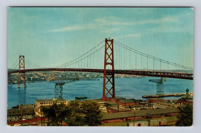 Halifax Nova Scotia Canada, Angus L. MacDonald Memorial Bridge, Vintage Postcard
