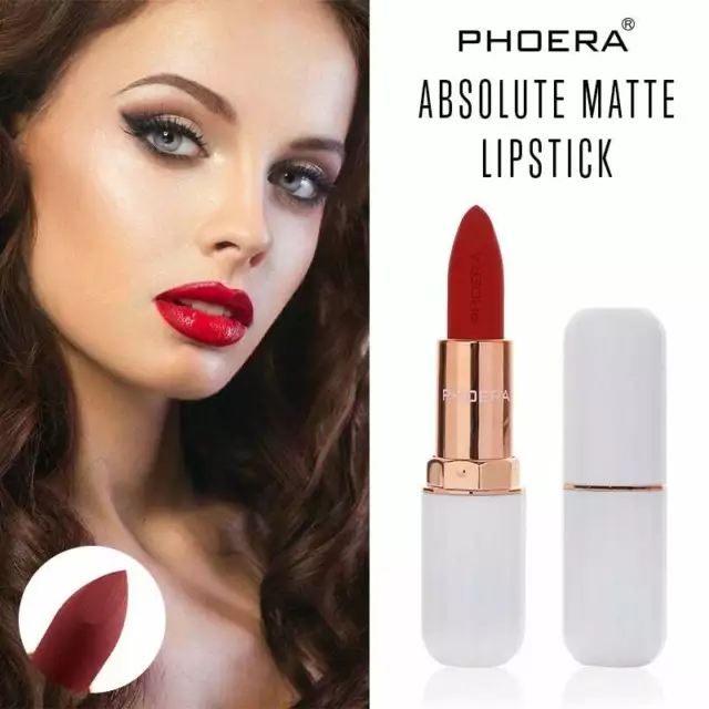 Phoera Absolute Velvet Matte Lipstick Long Lasting Waterproof Pigment Makeup