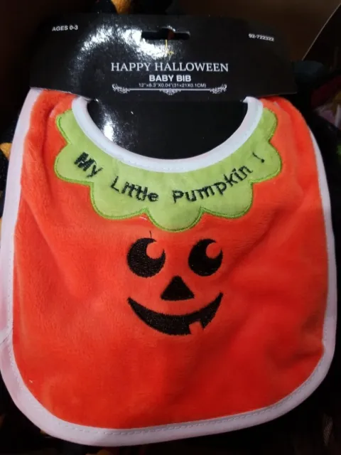 Halloween Infant Bib ~ New With Tags ~ "My Little Pumpkin !" Embroidered