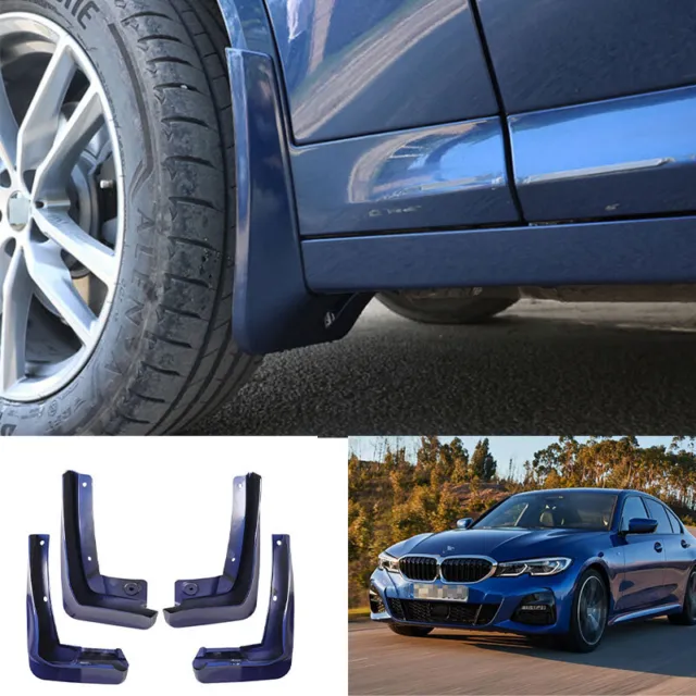 For BMW 3-Series M3 G20 2019-2023 Paint Blue Mud Flaps Fender Splash Guards 4pc