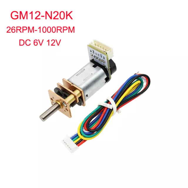 DC 6v 12v Geared Micro Motor Speed Reduction Gearbox With Magnetic Hall Encoder