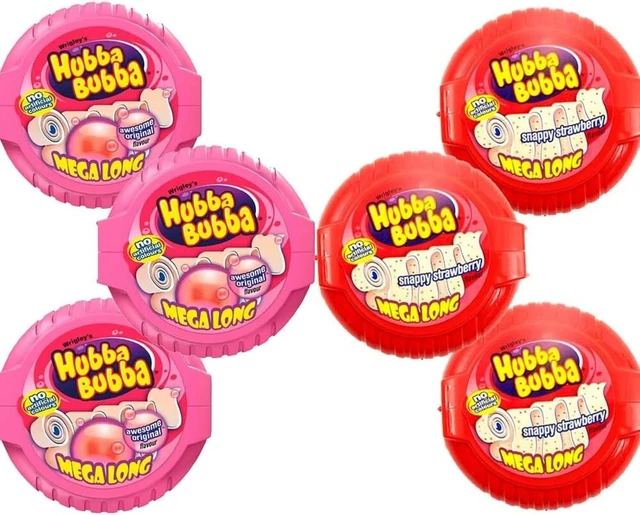 HUBBA BUBBA MEGA Long Bubble Gum Variety Pack 6 Mixed Original