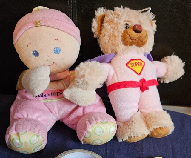 Pink Rattle Doll FISHER PRICE PINK Baby's First Doll Rattle & Super Ted Bear £9.03 ...