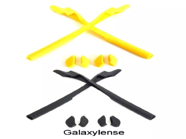 Galaxy Earsocks & Nose Pads For Oakley Half Jacket 2.0 / 2.0 XL Black/Gold 2Pair