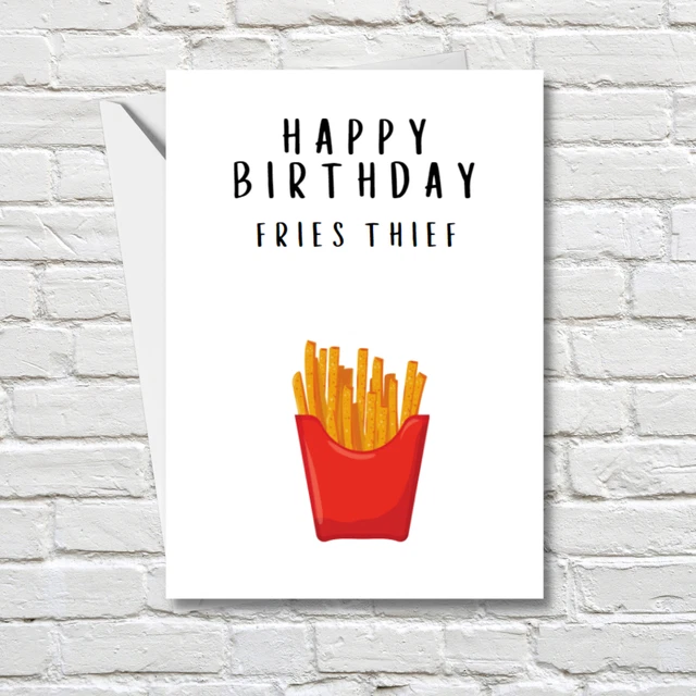 LUSTIGES ESSEN GEBURTSTAGSKARTE Alles Gute zum Geburtstag zu Pommes