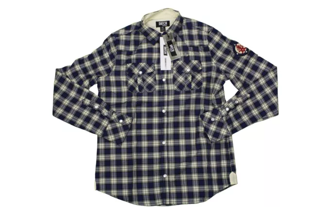 Camicia da bambino a quadretti blu QuikSilver manica lunga bottoni colletto moda