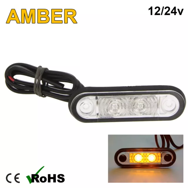 10 x Amber Hella Style LED Marker Light Flush Fit Kelsa Bar Running Lamp 12v 24v