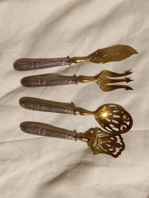 Couverts de service à bonbons 5 pièces dépareillés en argent poinçon