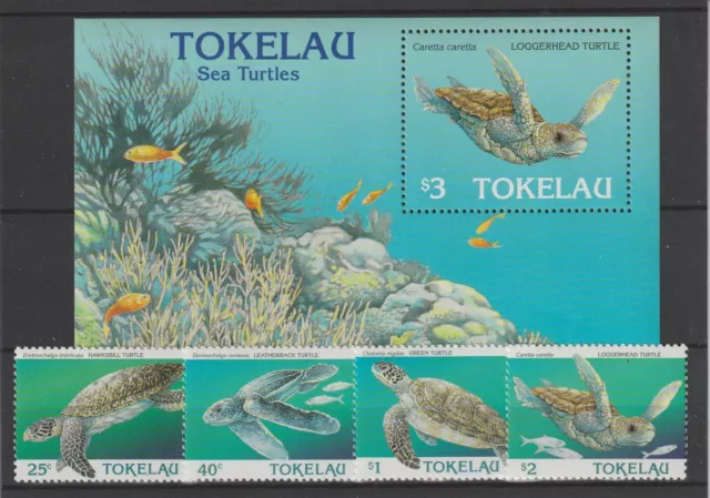 1995 Tokelau Faune Tortues 4 Valeurs + Bf MNH MF96418