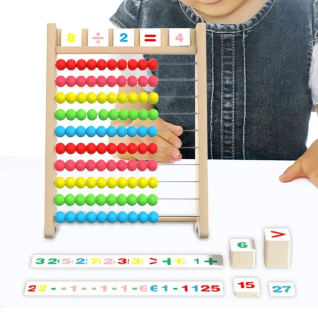 Montessori Math Toy 10 Row Math Games Kids Abacus Toys for Boys Kids Girls