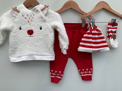 Pacchetto vestiti natalizi bambino età 0-3 mesi ragazze successive John Lewis <TH6617