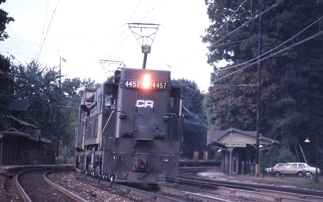 Conrail E44 4457 wTrain Orig Kodachrome Slide C168