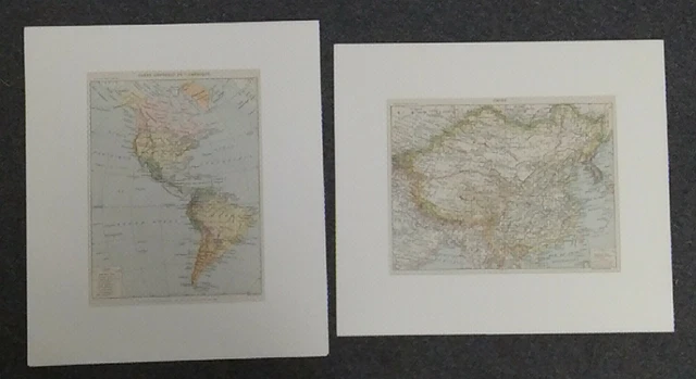 Vintage early 20th century Maps  America & China ( printed in french )