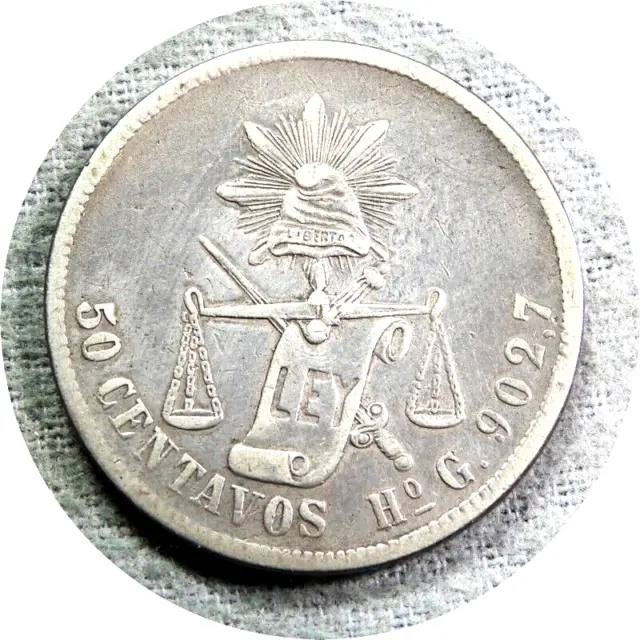 elf Mexico 50 Centavos 1894 HoG  Silver  Hermosillo Mint