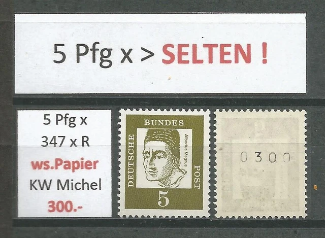 RM 5 Pfg Bedeutende Deutsche MiNr.347 x R postfrisch   SELTEN !