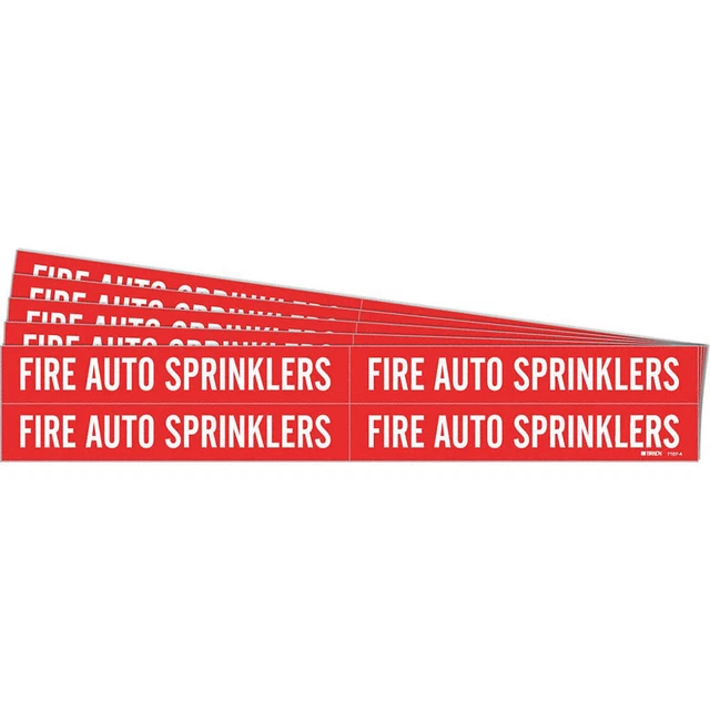 BRADY 7107-4-PK Pipe Marker,,Fire Auto Sprinklers,PK5