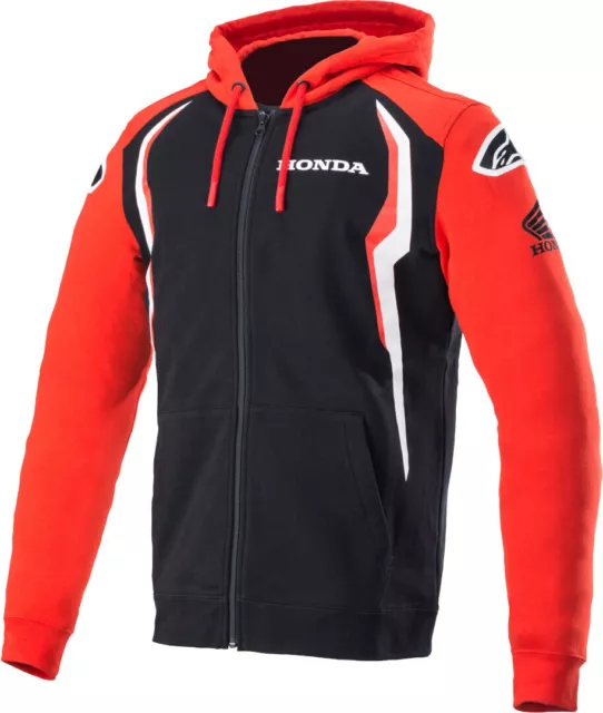 Felpa Con Cappuccio Zip Alpinestars Honda Zip Hoodie Nera Rossa