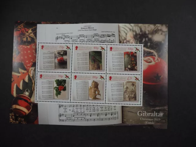 Gibraltar 2019, Block "Weihnachtslieder" **/MNH, MiNr.Bl.140 (50), ME 750,-