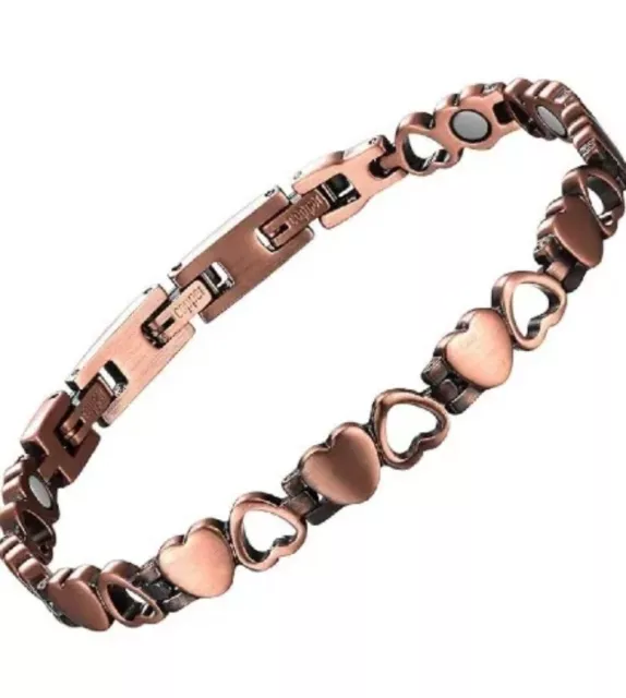 Ladies Womens Copper Magnetic Bracelet Healing Bangle Arthritis Pain Relief Uk