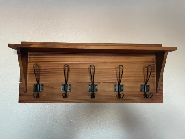 Coat Rack with Shelf | Key Holder Entryway Organizer Towel Rack Key Hooks