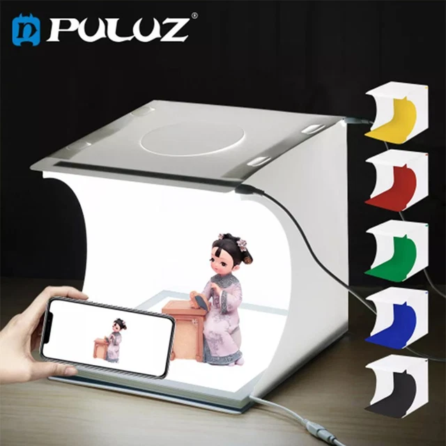 Scatola Fotografica 60x60 Cm Con Luci LED Dimmerabili E 5 Fondali - Studio Portatile Per Foto Di Prodotti, Pieghevole E Facile Da Usare