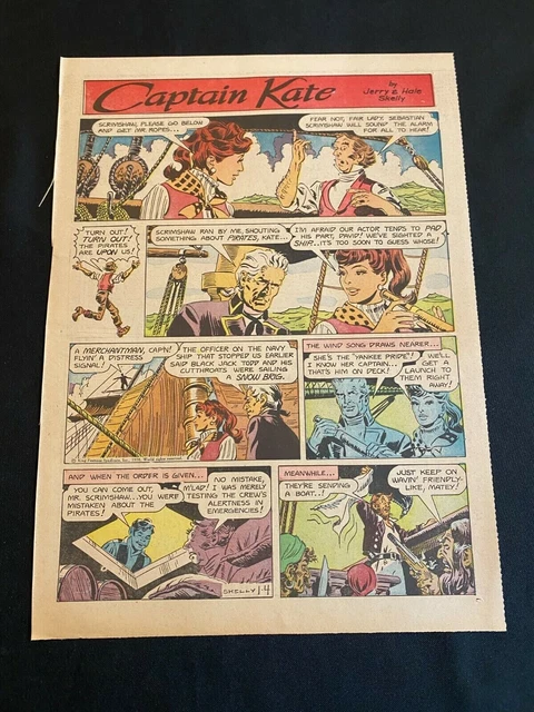 #T02 CAPTAIN KATE Lot of 12 Sunday Tabloid Full Page Comic Strips 1970