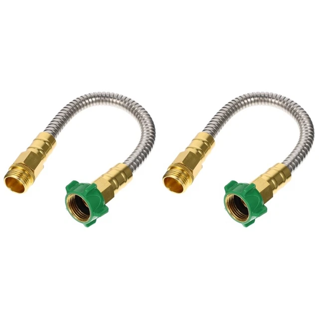 Set 2 Shower Hose Extension Tap Connector Water Pipe Extender Garden