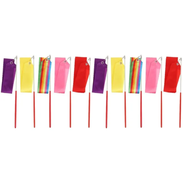 10 Pcs Dance Ribbon Ribbons Sticks Wand Rhythmic Childrens Toys Kids Kite