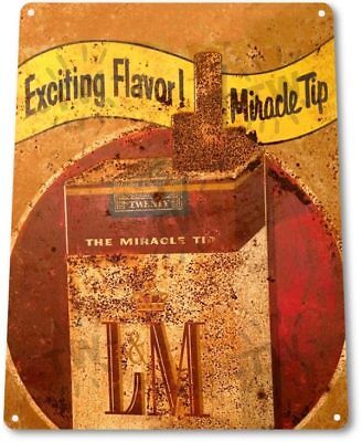LM Cigarettes Tobacco Smoking Retro Vintage Decor Bar Man Cave Large Metal Sign