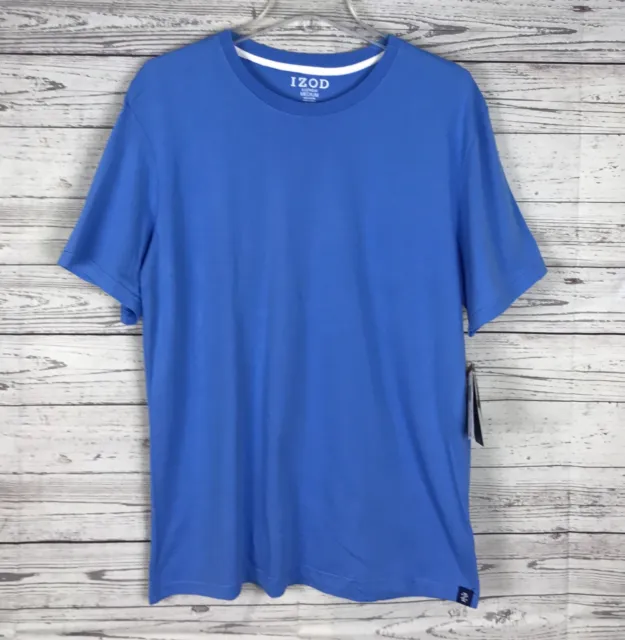 IZOD Sleepwear Men's Blue Classic Short Sleeve 100% Cotton T-Shirt Size M NWT