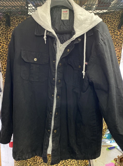 Vintage Dickies Insulated Jacket Zip Men’s 2XL Navy Quilted Lined Canvas Work