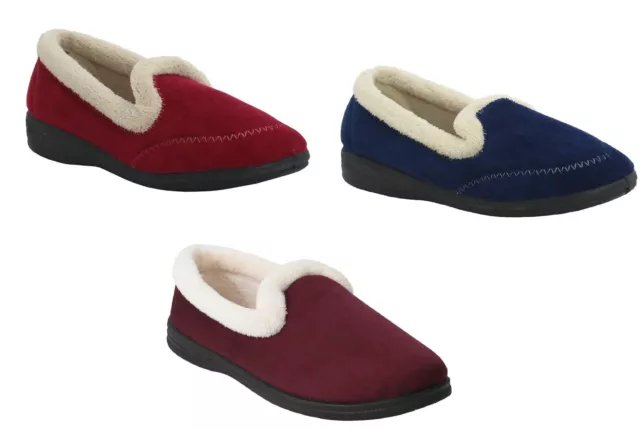 Womens Ladies Slip On Winter Fleece Lined Warm Hard sole Mules Slippers Shoe 3-8