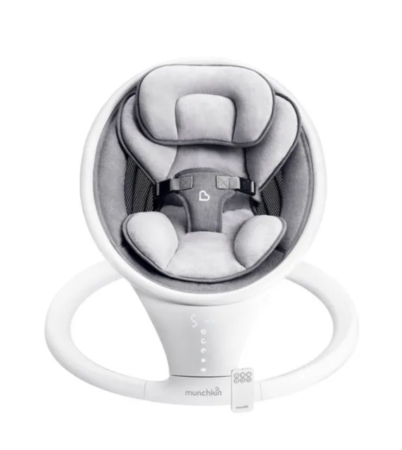Munchkin Bluetooth Enabled Lightweight Baby Swing with Natural Sway Grey