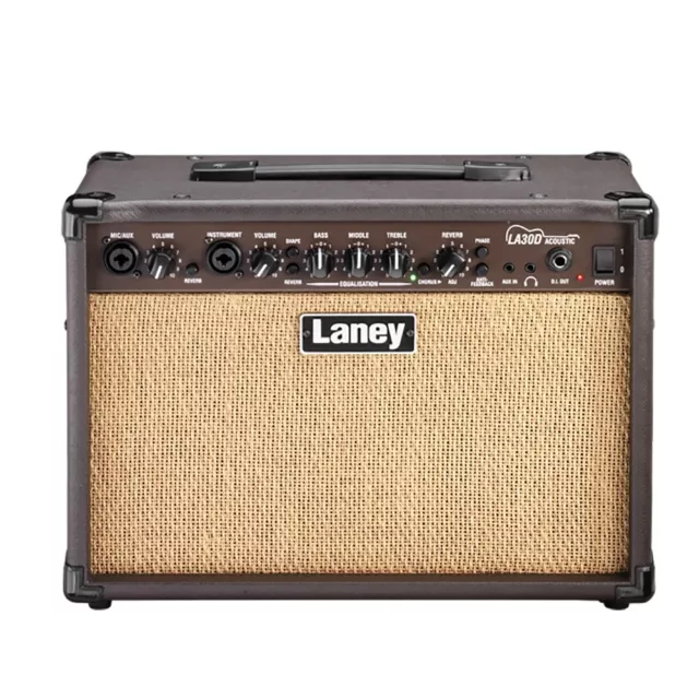 Laney LA30D LA Series Acoustic Guitar Combo Amplifier Amp 30-Watt 2x6.5"