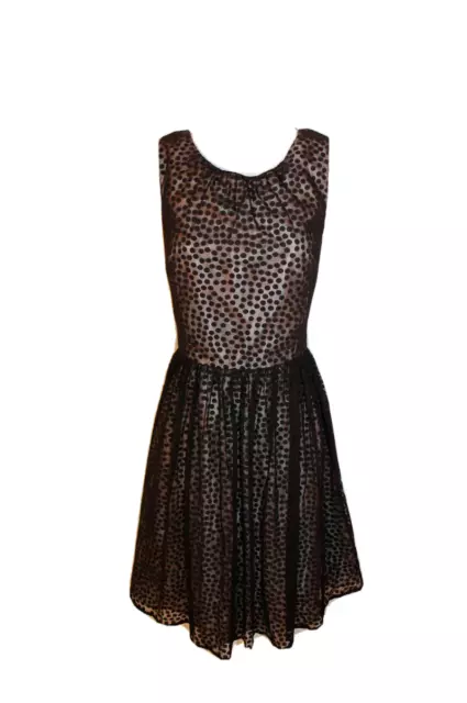 WOMEN'S GORGEOUS BLACK DOTS SLEEVELESS DRESS by JESSICA HOWARD SIZE 14