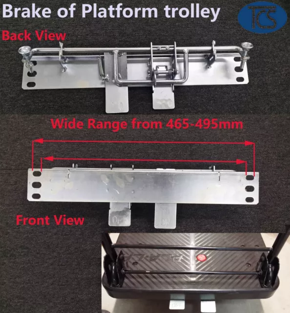 TCS Heavy Duty Foot Operated Brake for Platform Trolleys 46-50cm Width Range