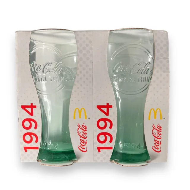 2 x Coca-Cola Glass 1994 McDonalds 2015 Collection New in box / Coke Glass