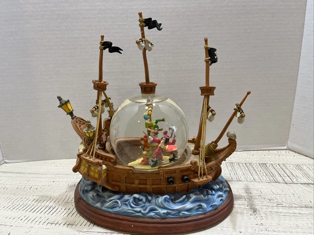 Disney PETER PAN MUSICAL SNOW GLOBE Pirate Ship “YOU CAN FLY” Tested!!