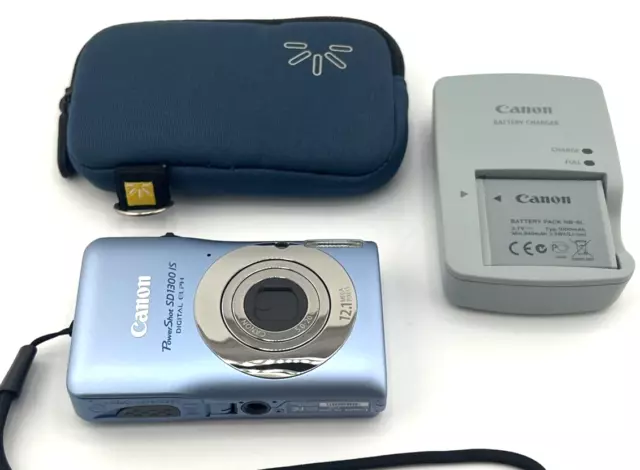 Canon PowerShot ELPH SD1300 IS Digital Camera BLUE 12.1 MP 4x Zoom MINT