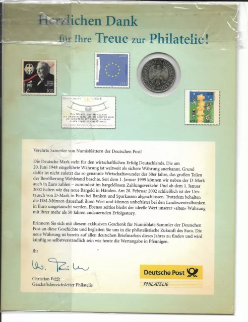 Eine D-Mark Münze 1992 Ausgabe deutsche Post für Numisblatt Sammler