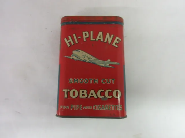 Vintage Advertising Empty Hi-Plane Twin   Vertical Pocket   Tobacco Tin  6-M
